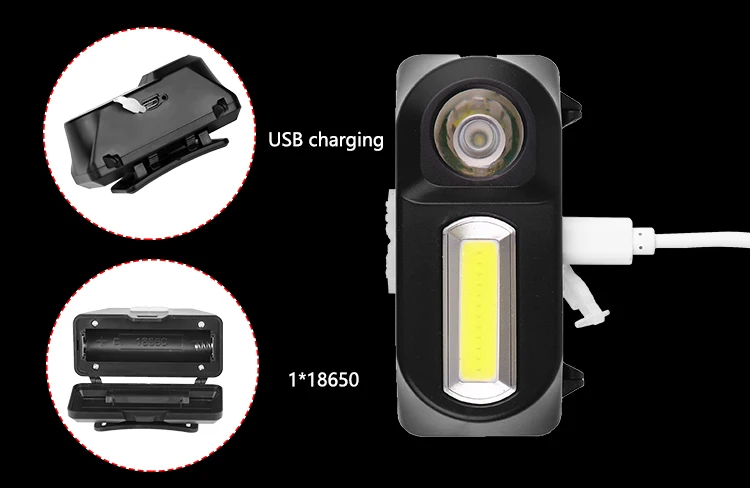 Linterna frontal potente COB + LED, faro recargable 18650, resistente al agua, de alto Lumen, para Camping y ciclismo