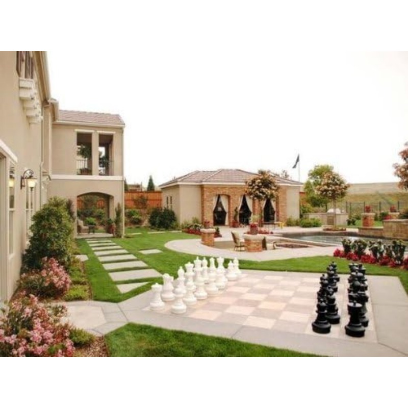 Giant Oversized Premium Complete Set of Chess Pieces with 25 Inch Tall King - Black and White US(Origin)