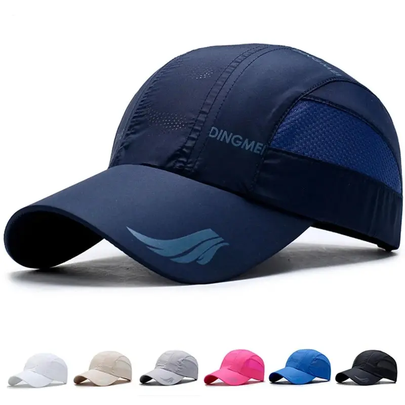 Chapéus masculinos de malha rápida para esportes ao ar livre, protetor solar, boné de beisebol casual, novo, primavera verão