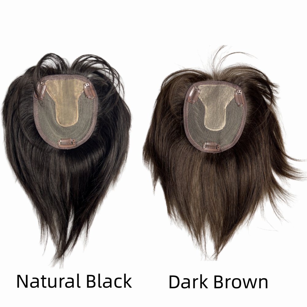 T-parte base de renda toppers de cabelo humano para mulheres com franja 3d brasileiro natural grampo na extensão do cabelo capa perda de cabelo