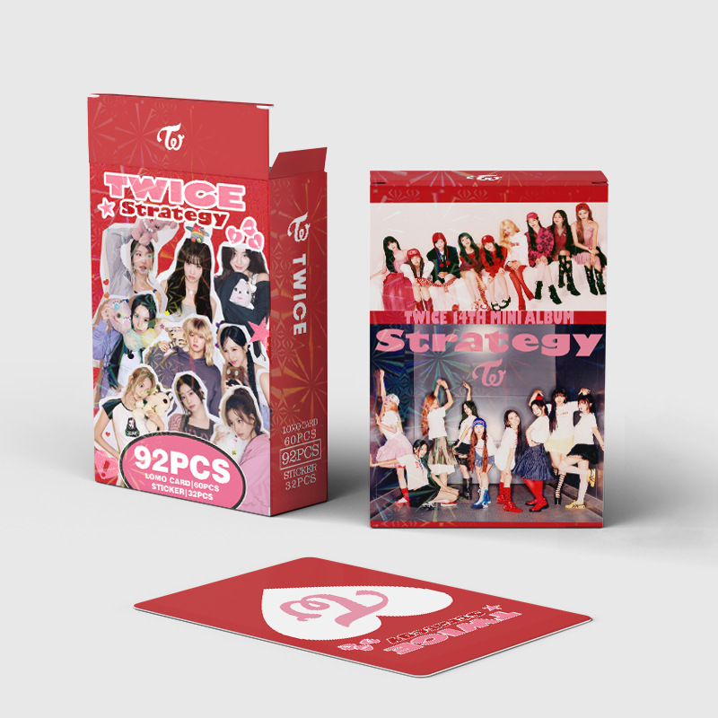 92pcs Kpop Two Lomo Cards and Stickers Thr Mini 14TH STRATEGY Photo Album 2 TIME Photocards High Quality Postcards