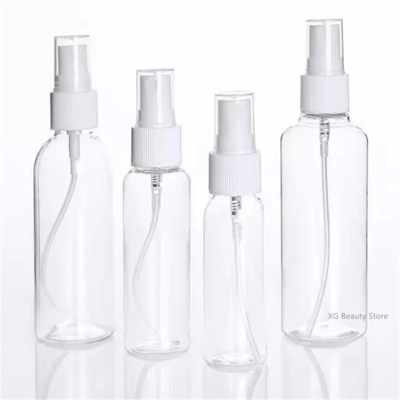 10/50 Uds 10ml 20ml 30ml 50ml 100ml botella de plástico recargable botella de Perfume atomizador botella vacía con pulverizador herramienta de viaje portátil