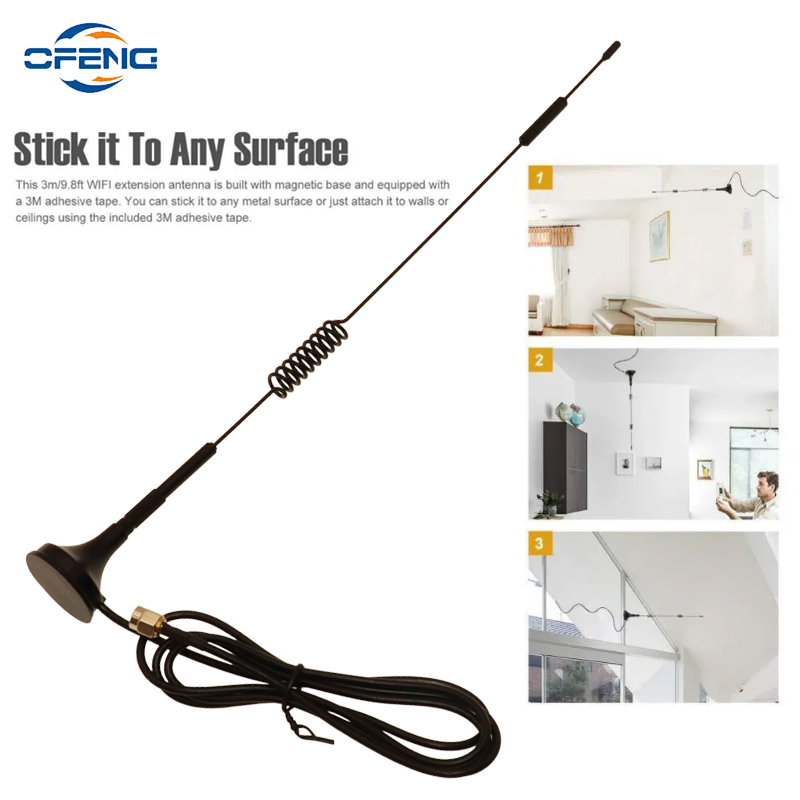4G LTE 자기 안테나 TS9 CRC9 SMA Male 커넥터 2G 3G 700-2700MHz 12dBi GSM 외부 라우터 안테나 1M 맞춤형