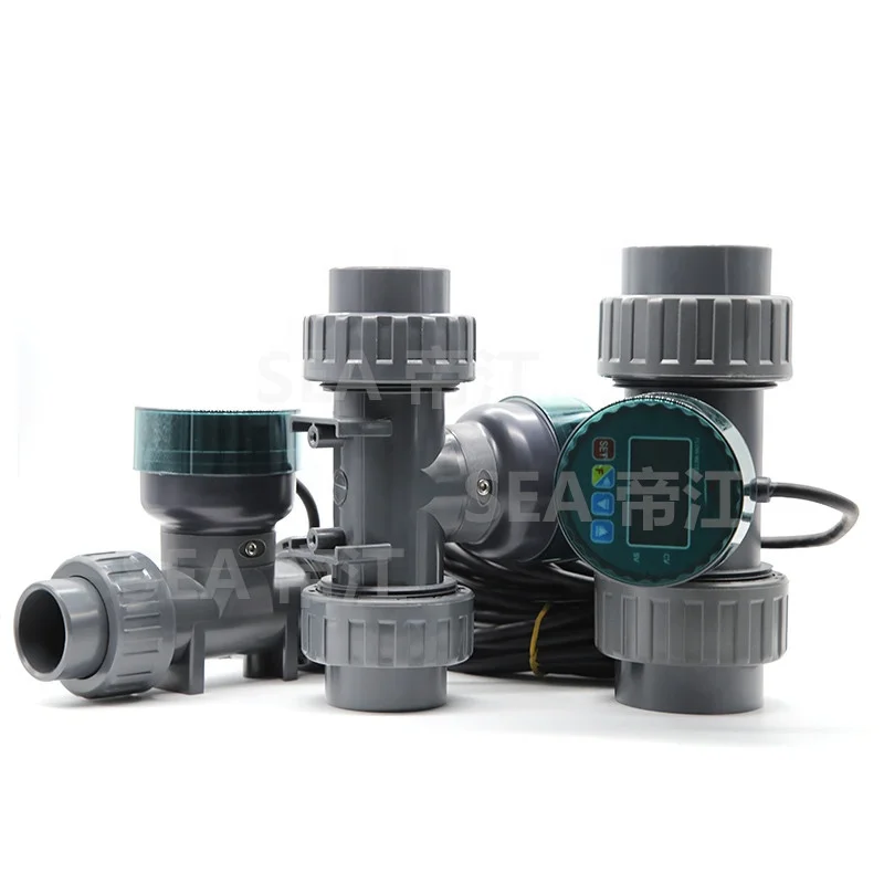 BRAND ZJLCD- DN65 PVC Paddle Wheel Turbine Flow Meter With RS-485 / NPN Pulse Signal Output Data Transmission Flowmter
