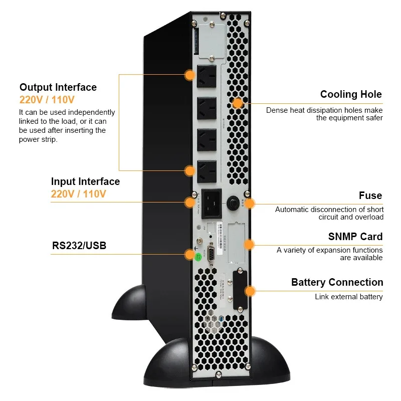 Cwups 1kva 800w Security Monitoring Single Phase Telecommunications Rack Mounted Online Ups For Cctv Camera System