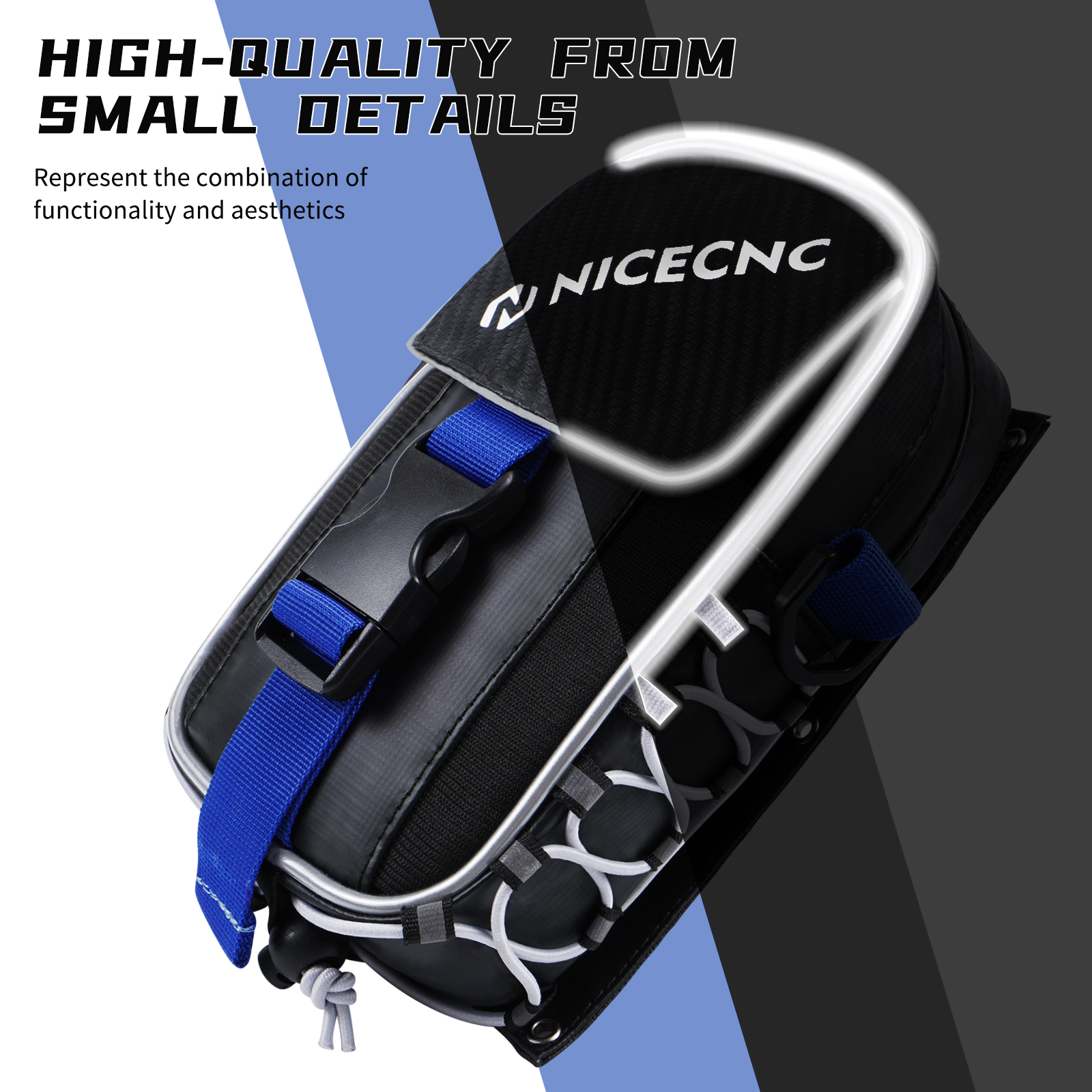 NICECNC ATV Fender Bag for Yamaha Raptor 700 2013-2023 700R SE 2014-2020 Waterproof Multifunction Tool Storage Pack Accessories