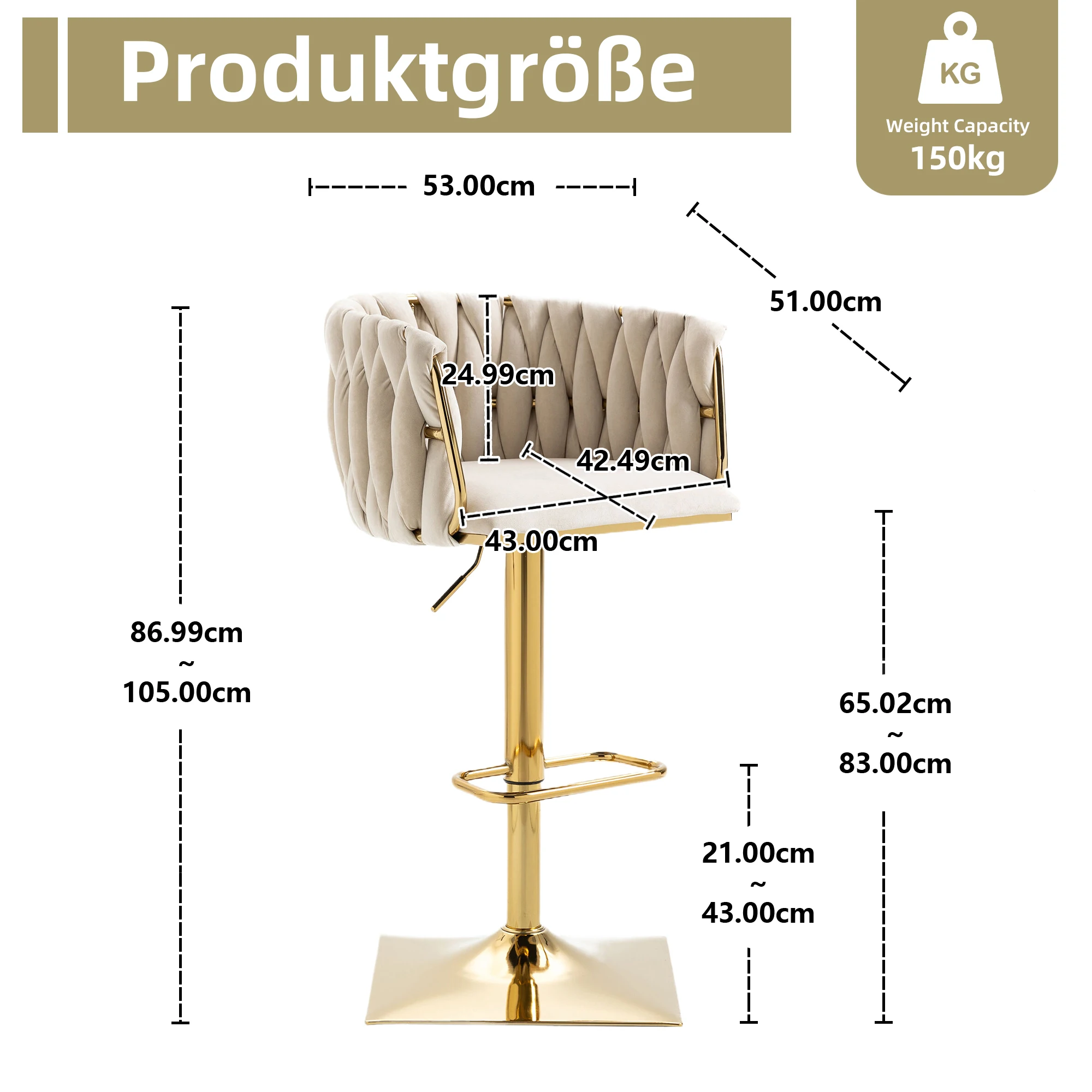 LVHOM Tabourets de bar modernes avec repose-pieds, chaises de comptoir avec structure en métal, adaptés à l'îlot de cuisine, à la salle à manger, au bar