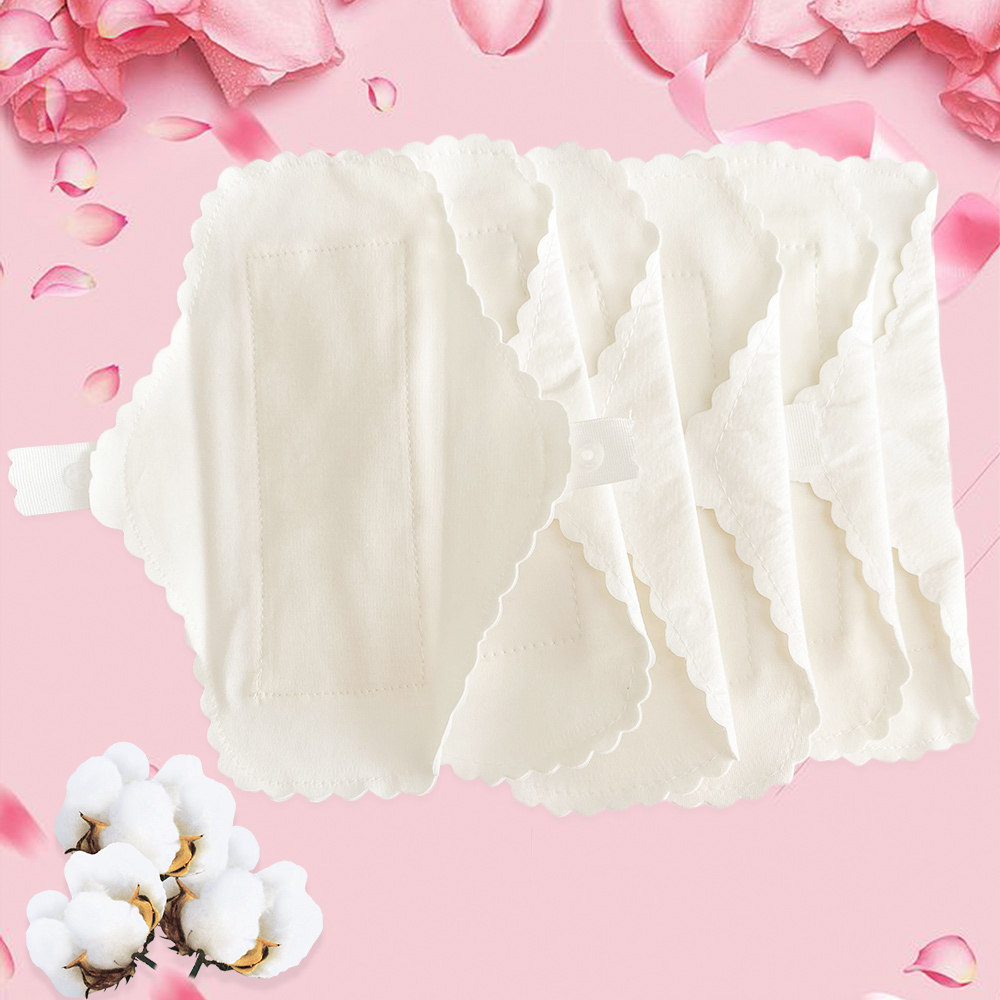3 Teile/los Dünne Tuch Pads Weiche Baumwolle Waschbar Feminine Slipeinlagen Sanitär Pads Serviette Täglichen Wiederverwendbare Menstruations Hygiene Pads