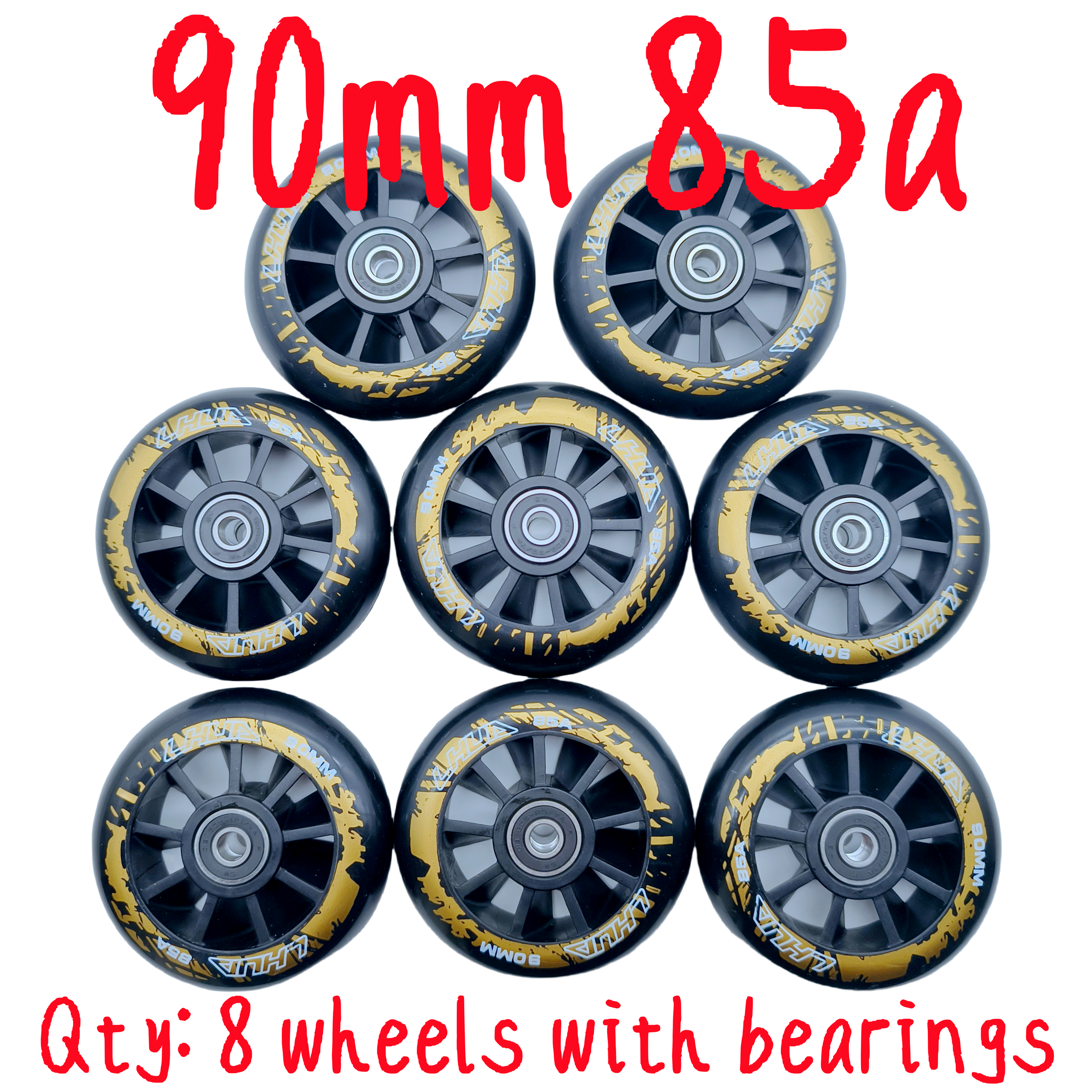 Roda de velocidade roda de skate em linha patins 90mm 100mm 110mm 85A roda de velocidade branca