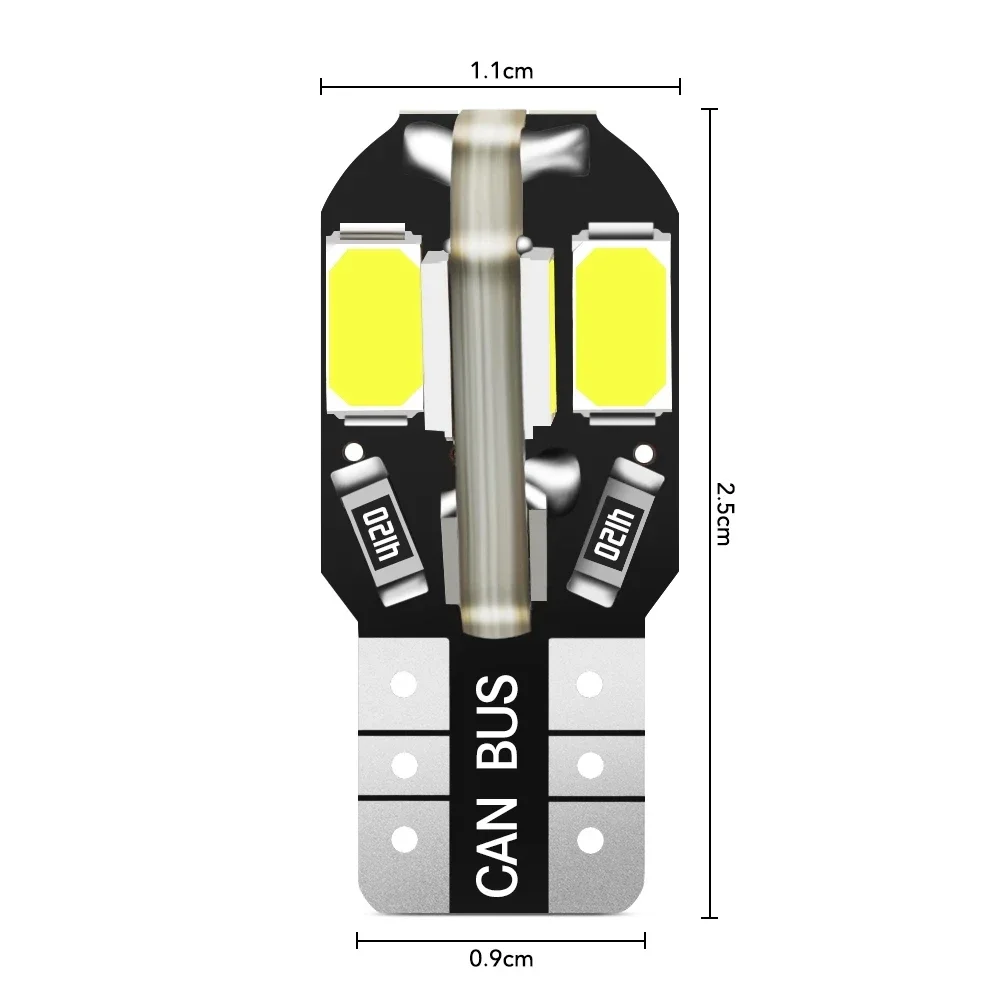 20 Chiếc W5W T10 Bóng Đèn LED Xi Nhan Canbus 5730 8SMD 12V 6000K 194 168 Đèn LED Nội Thất Xe Hơi Đồ Dome đèn Đỗ Xe Ánh Sáng Tự Động Đèn Tín Hiệu Ấm Áp