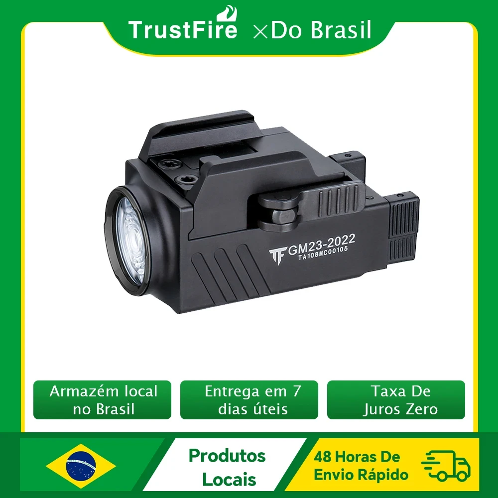 Trustfire GM23 linternas LED tácticas arma Mini luces de pistola 800 lúmenes USB recargable pistola de liberación rápida 1913/GL Rail