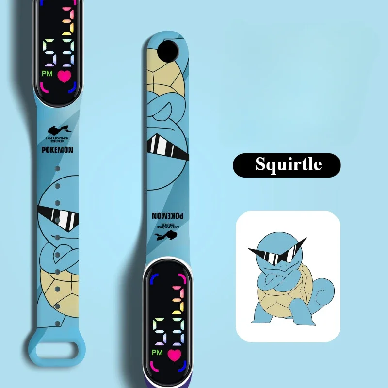 Pokemon-Uhr Pikachu Gengar, LED-Digitaluhr wasserdicht für Kinder, elektronische Armbanduhr für Jungen und Mädchen, Geburtstagsgeschenk