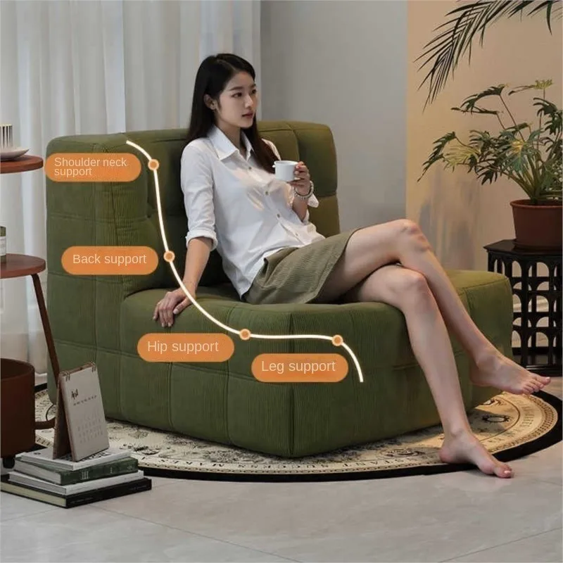 JOYLIVEโซฟาบีบอัดCaterpillarโซฟาRetro Block Nordic Casual Designerห้องนั่งเล่นห้องนอนโซฟาเดี่ยวสแควร์ 2025