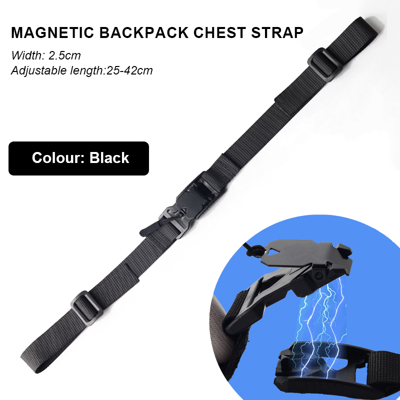 Backpack Magnetic Chest Pack StrapEasy Detachable Strap Adjustable Shoulder Strap Outdoor Camping Tactical Bag Strap Accessories