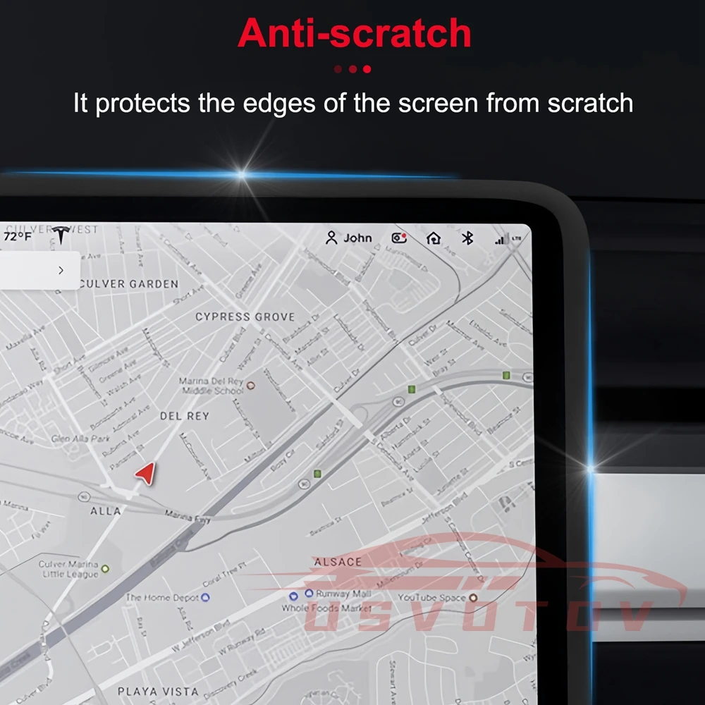 Protetor de borda de tela para tesla modelo 3 y highland display quadro capa protetora console central decoração acessórios interiores