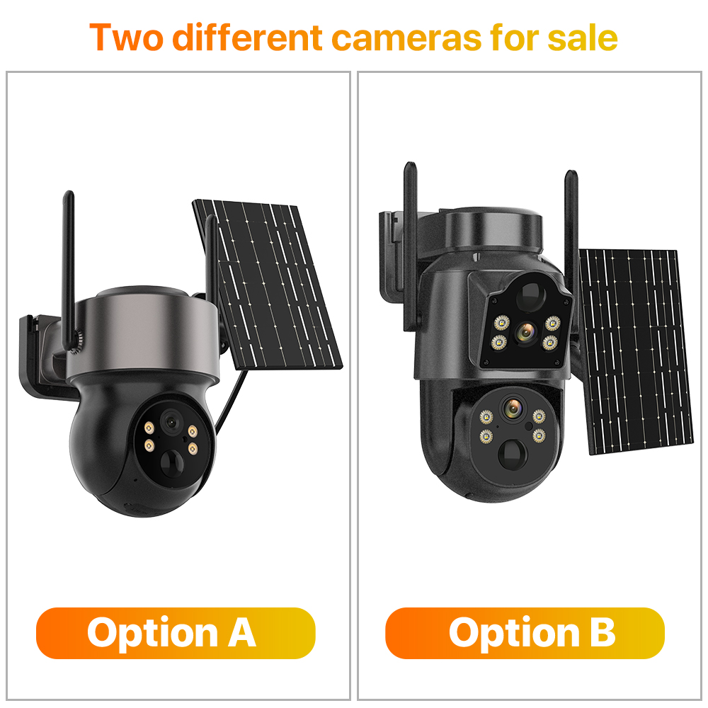 4MP sans fil extérieur 7.6W double objectif batterie intégrée caméra solaire 1080P 5W longue durée de veille PIR IP caméra solaire sécurité iCsee