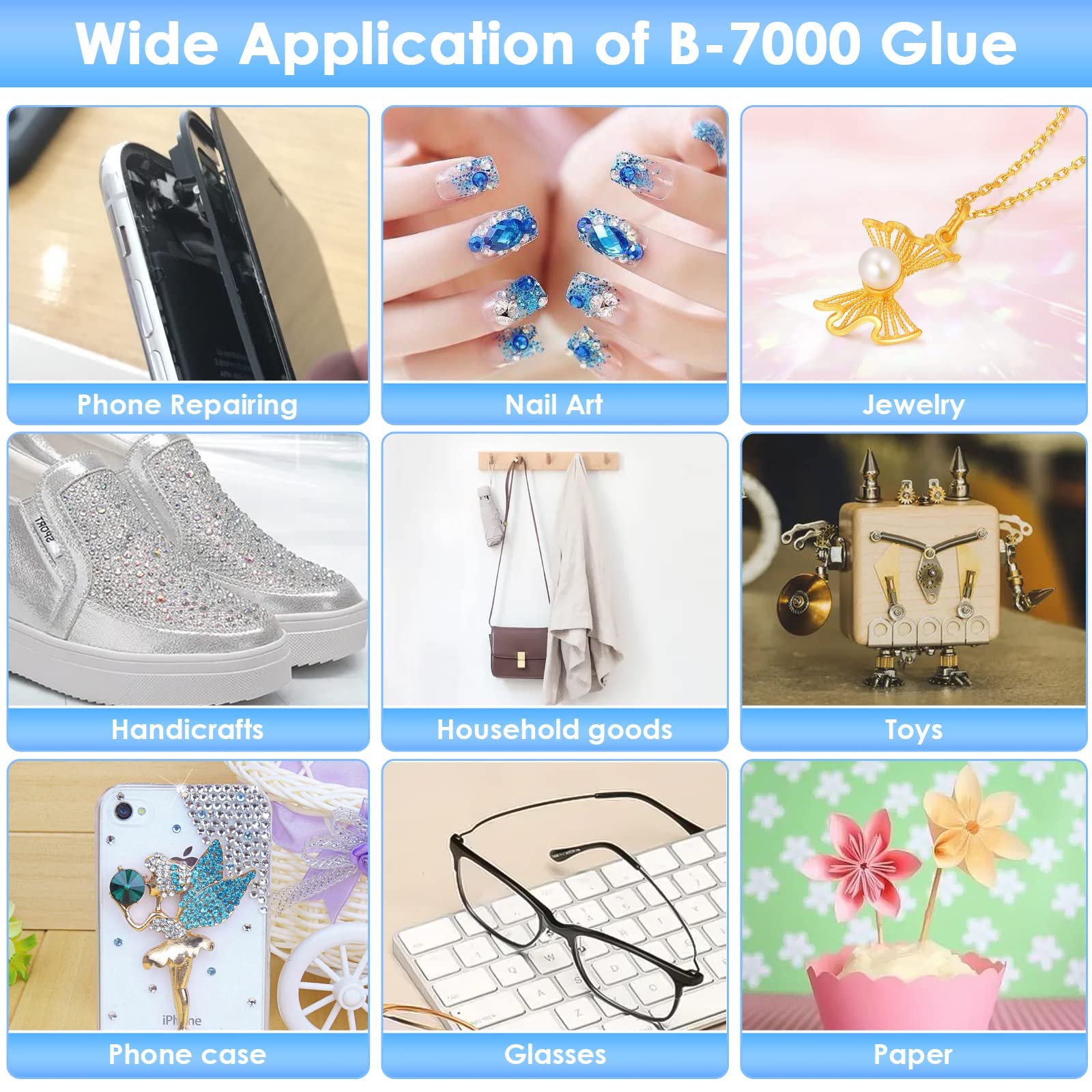 Monking กาวหน้าจอมือถือ B7000 15/25/50/100ML เครื่องประดับกาวซ่อมกาวสําหรับ DIY CRAFT แต่งหน้ารองเท้าเครื่องประดับทําเล็บ