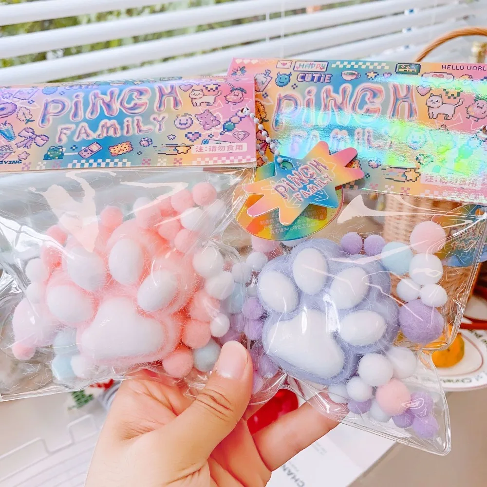 男の子用ミニPUスクイーズおもちゃ、猫、足、モチ、抗ストレス、リラックス、ストレス、セラピービーズ