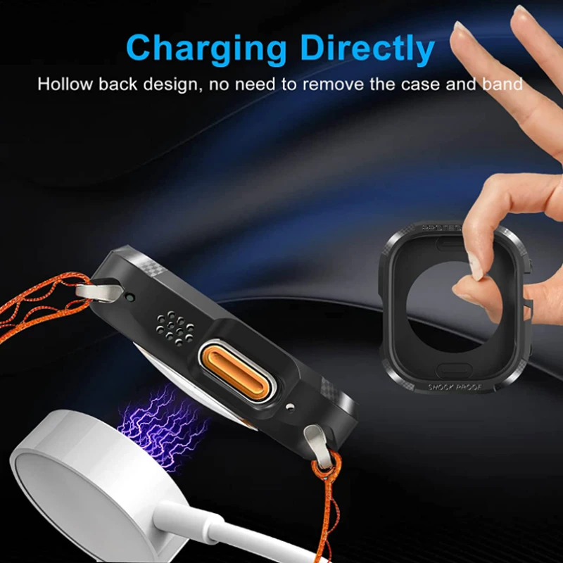 頑丈なカバー Apple Watch ケース 44 ミリメートル 40 ミリメートル 45 ミリメートル 41 ミリメートル 42 ミリメートル 38 ミリメートル TPU スクリーンプロテクターケース iWatch シリーズ 9 7 8 se 6 5 アクセサリー