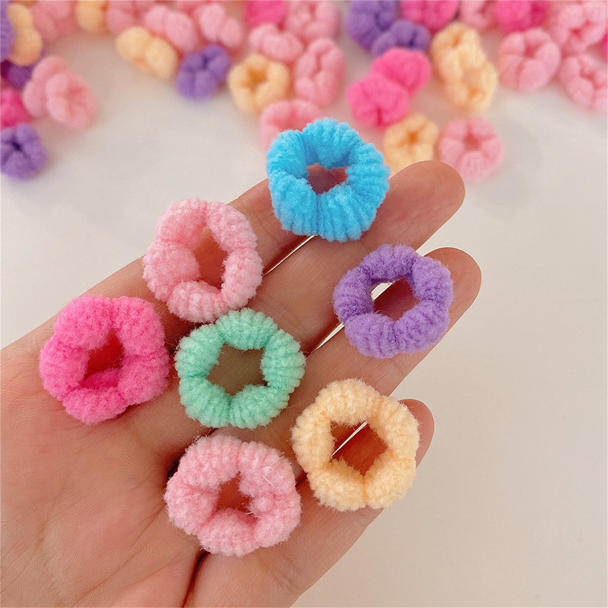 50 peças/100 peças faixas de cabelo elásticas suportes de rabo de cavalo acessórios de cabelo para meninas