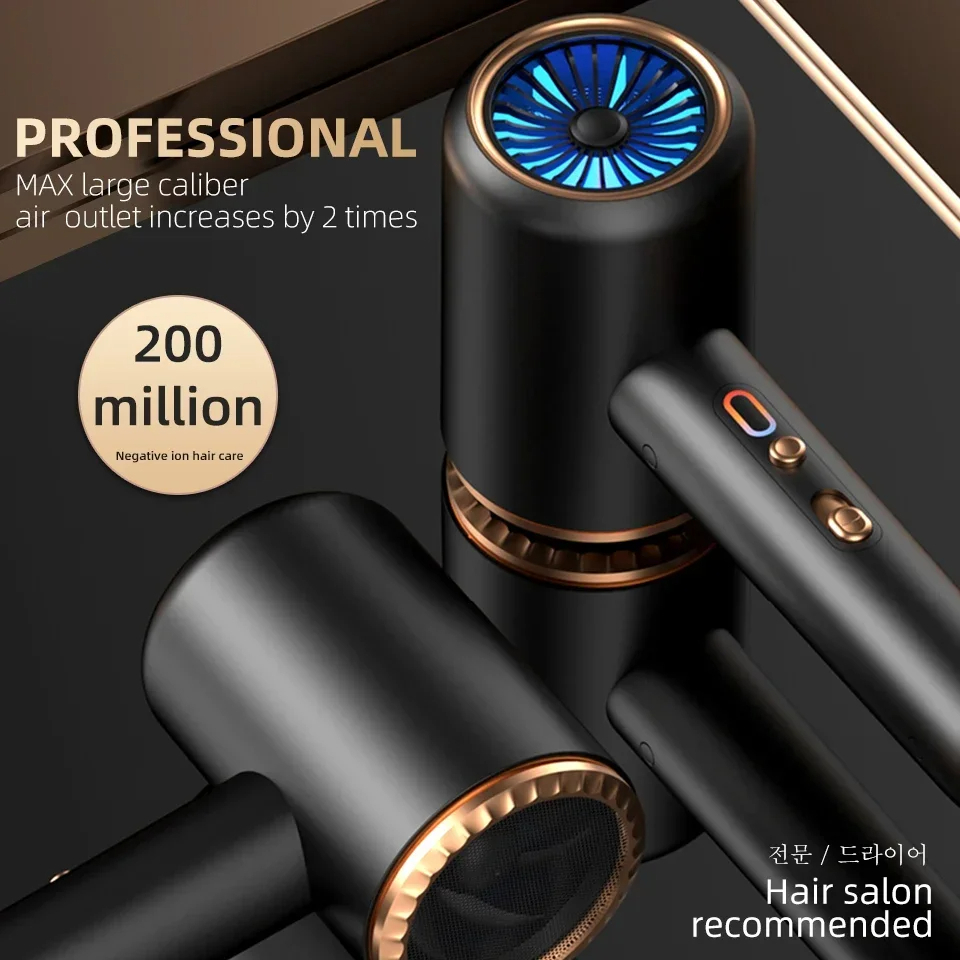 F33 Suszarka do włosów z szybkim obiegiem powietrza, elektryczna turbina, niski poziom hałasu, stała temperatura i szybkie suszenie, odpowiednia do użytku domowego i salonów fryzjerskich.