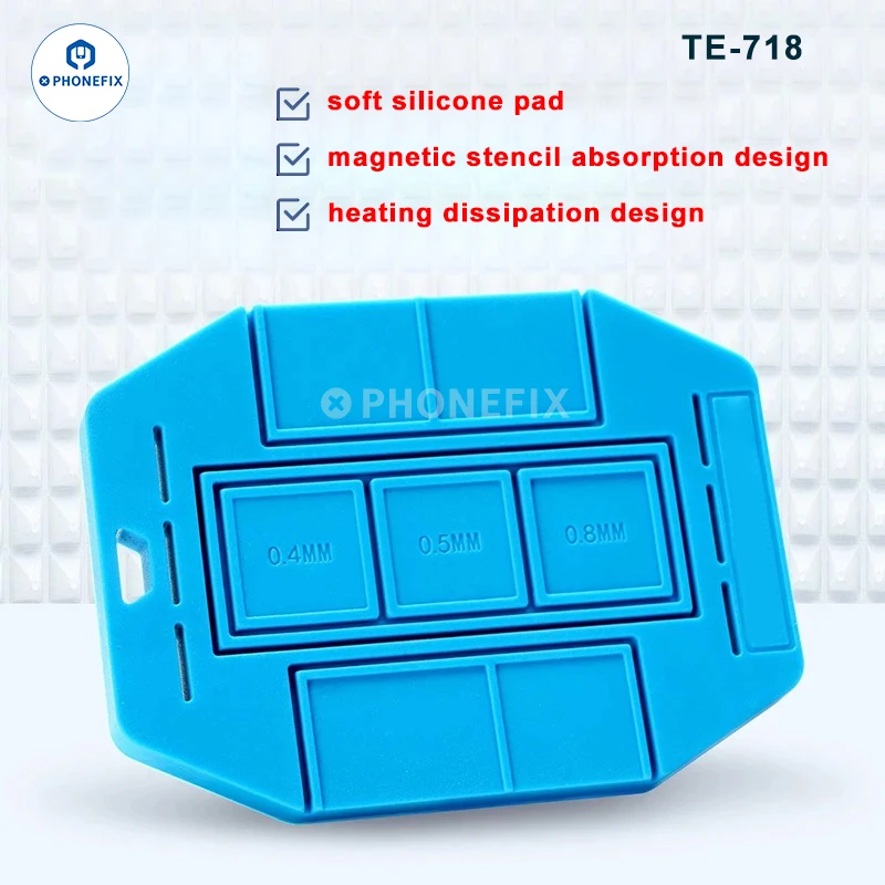 Almohadilla magnética de silicona Phonefix BGA, plantilla Universal BGA, Base de aislamiento de plantación de estaño para CPU IC Chip soldadura BGA Reballing