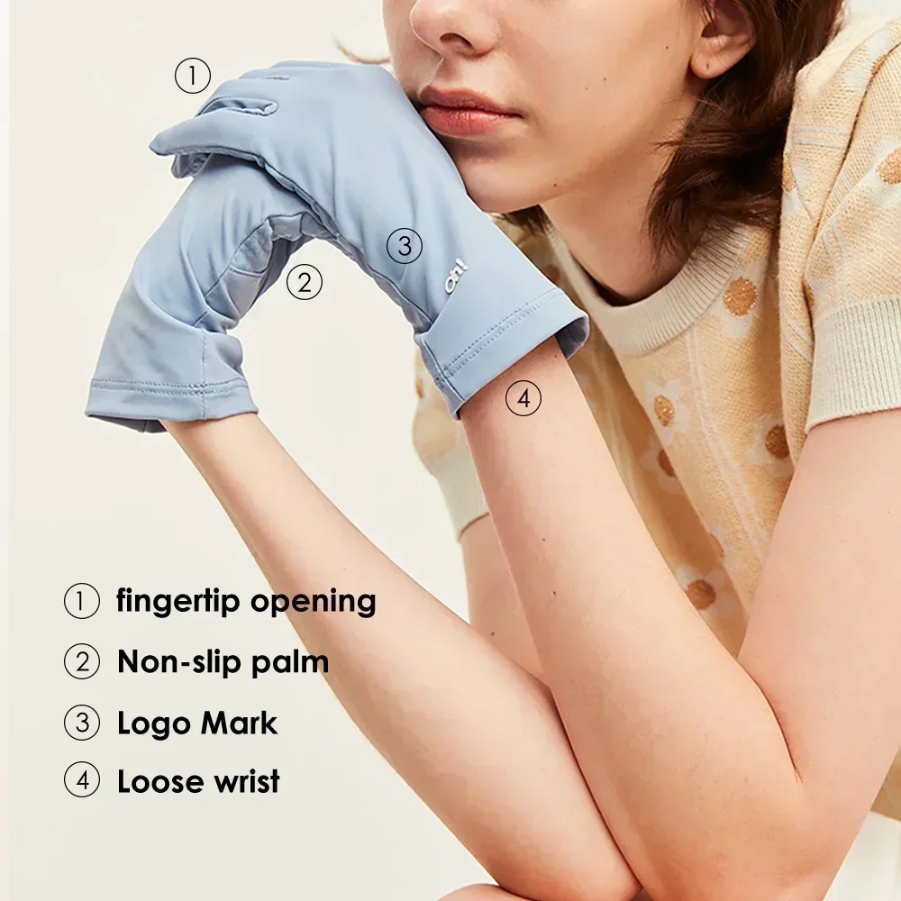 OhSunny 여름 빛 통기성 선 스크린 운전 장갑 새로운 기술 세라믹 패브릭 UPF 2000 + 야외 사이클링을위한 안티 UV 슬립