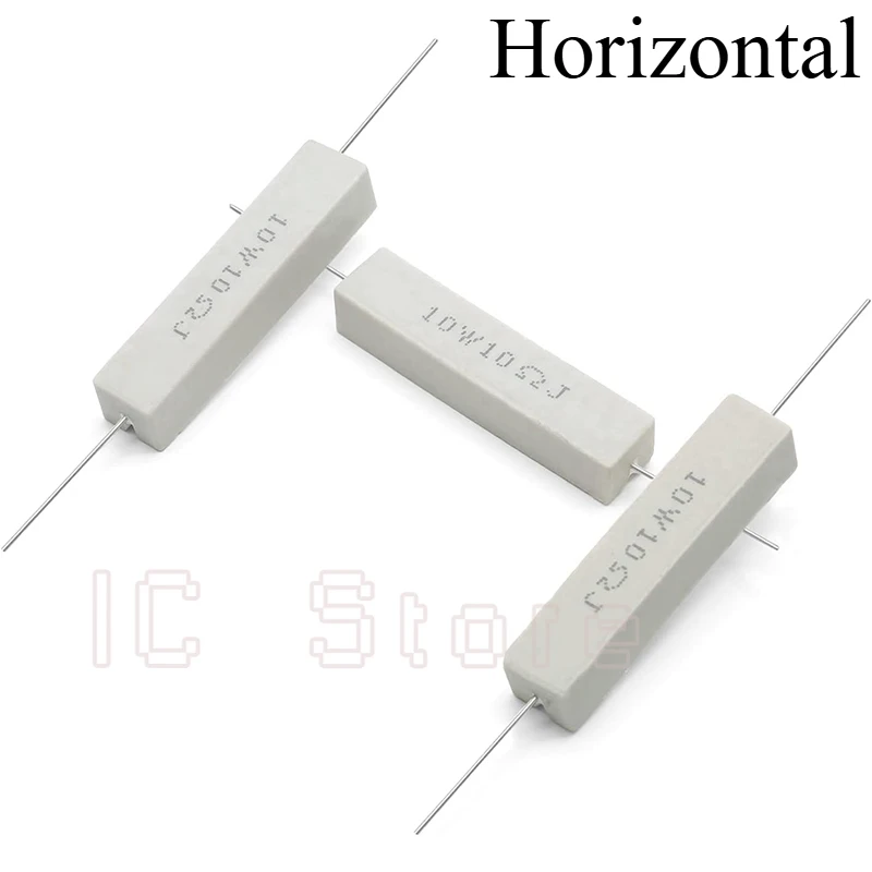 10PCS 10W Cement Ceramic Resistor Power Resistance 5% 0.1 ~ 100K 0.1R 10R 50R 0.25 0.33 0.5 1 2 5 8 10 15 20 25 30 100 1K 2K Ohm