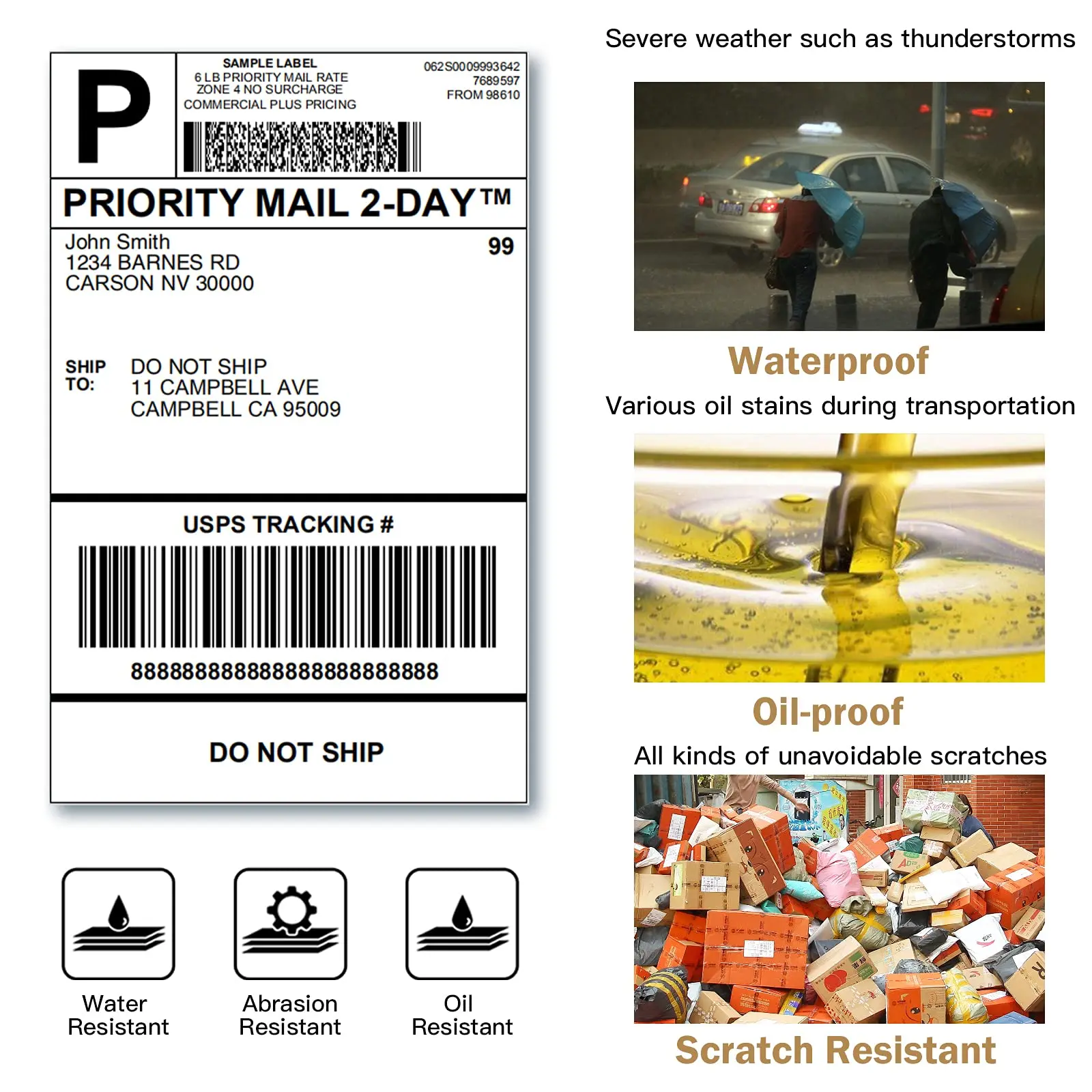 Phomemo A6 formaat 4x6'' 4x4'' Verzendlabels FanFold Paper 241BT 246S D520 DYMO 4XL Zebra Munbyn voor LOGO Barcode