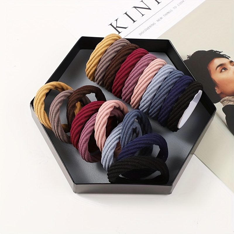 ชุดเชือกมัดผมสีสันมินิมอล20ชิ้นยางรัดผมแบบนุ่มยืดหยุ่นสูงยางมัดผมหางม้าอเนกประสงค์แบบลำลอง