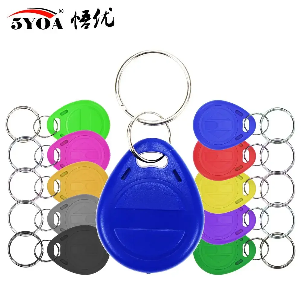 5YOA 10 Uds 125KHz T5577 RFID llaveros regrabables tarjeta de acceso de proximidad ID Token Ring 5200 llavero clonador para sistemas de seguridad