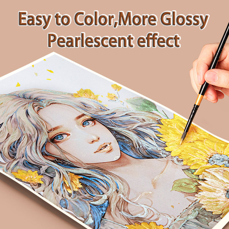 Pearlescent Solid สีน้ําชุด 12/20/24/60 สี Acuarelas Pigment Glitter สีน้ําภาพวาดศิลปินโรงเรียน