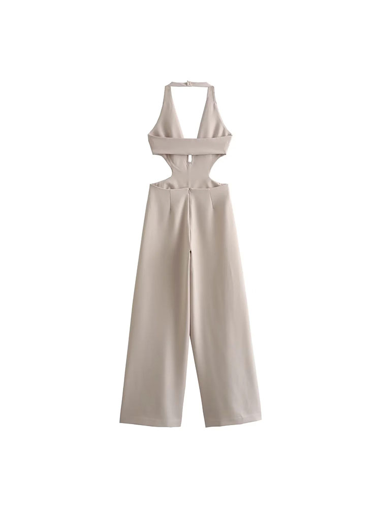 Traf 2023จั๊มสูทแฟชั่นคอวีสำหรับผู้หญิง, จั๊มสูทแขนกุดวินเทจกระดุมแถวเดียวเสื้อเพลย์สูทหรูหราแบบลำลอง