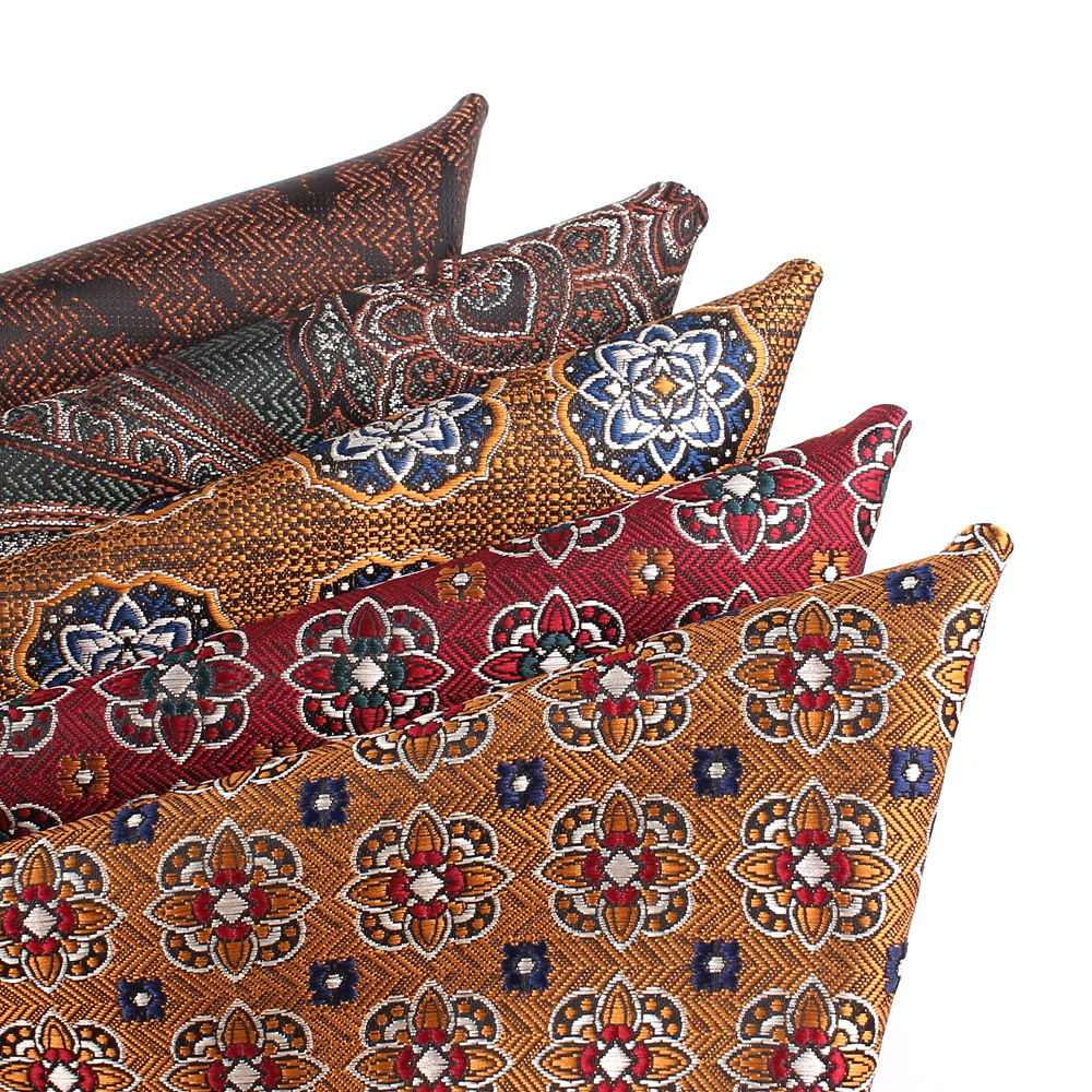 Tecido Pocket Square Hanky Hankies para Homens e Mulheres, Toalha Peito, Paisley, Terno De Casamento, Lenço, Presentes