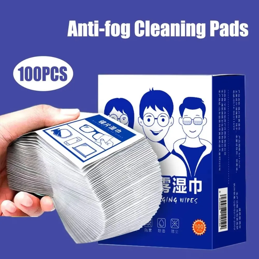 100PCS ทิ้งแผ่นทําความสะอาดแว่นตา Traceless Quick Drying Anti-FOG ผ้าเช็ดทําความสะอาดแว่นตากําจัดฝุ่นลบน้ํามัน