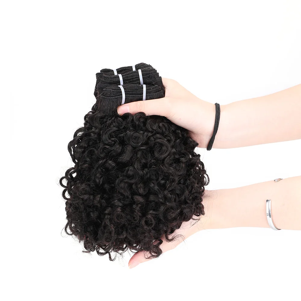 Himalaya-Brazilian DD Pixie Curls, Unprocessed Curl Bundles, Natural Cabelo Humano, Weave, Only Virgin Hair Extension Bundles