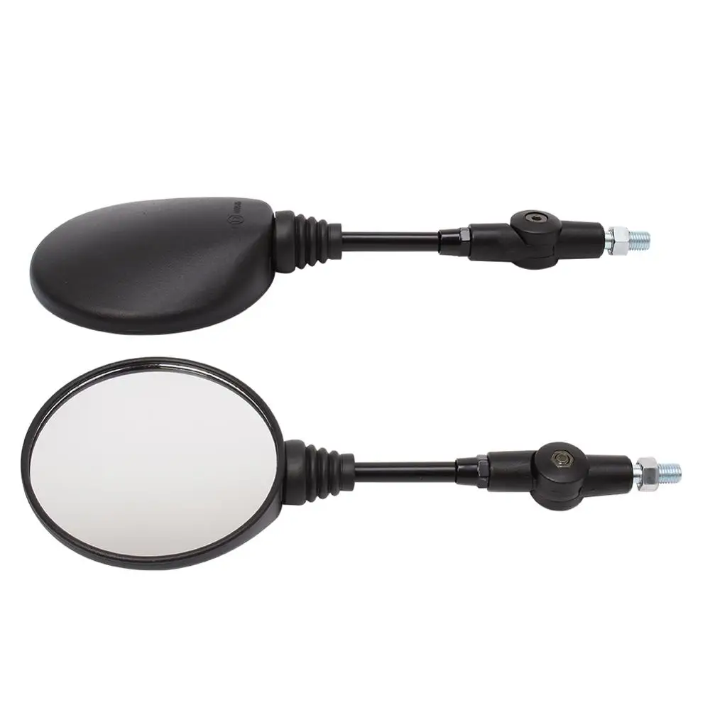 Espejo retrovisor lateral Universal negro para motocicleta, espejo redondo plegable anticaída de 10mm