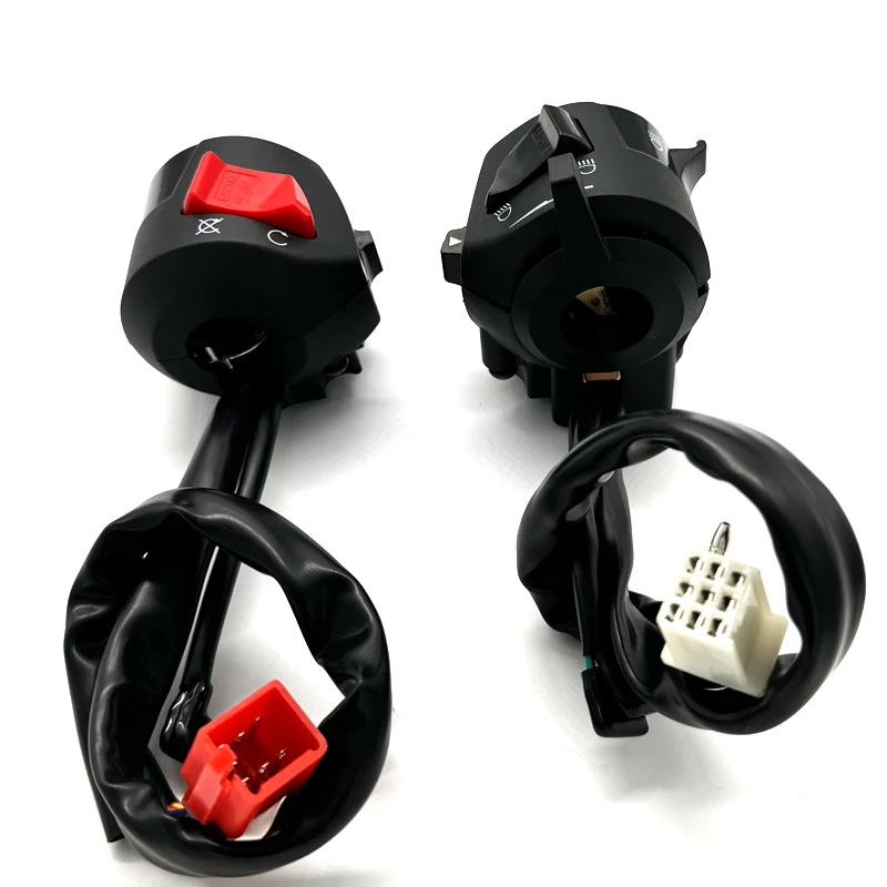 22mm universal motocicleta lidar com barra interruptores com estrangulamento chifre sinal de volta farol partida elétrica guiador controlador interruptor