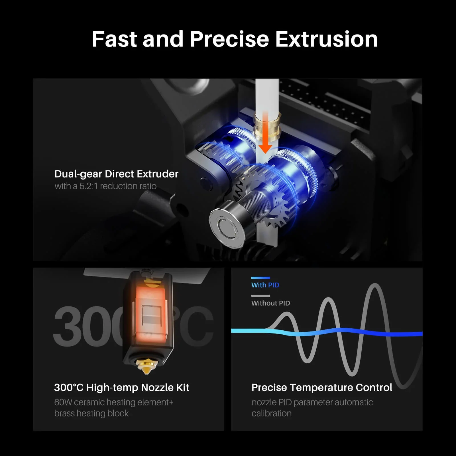 Impressora 3D ELEGOO NEPTUNE 4 MAX FDM com velocidade de impressão de até 500 mm/s, extrusora direta de engrenagem dupla, volume de construção 420x420x480mm