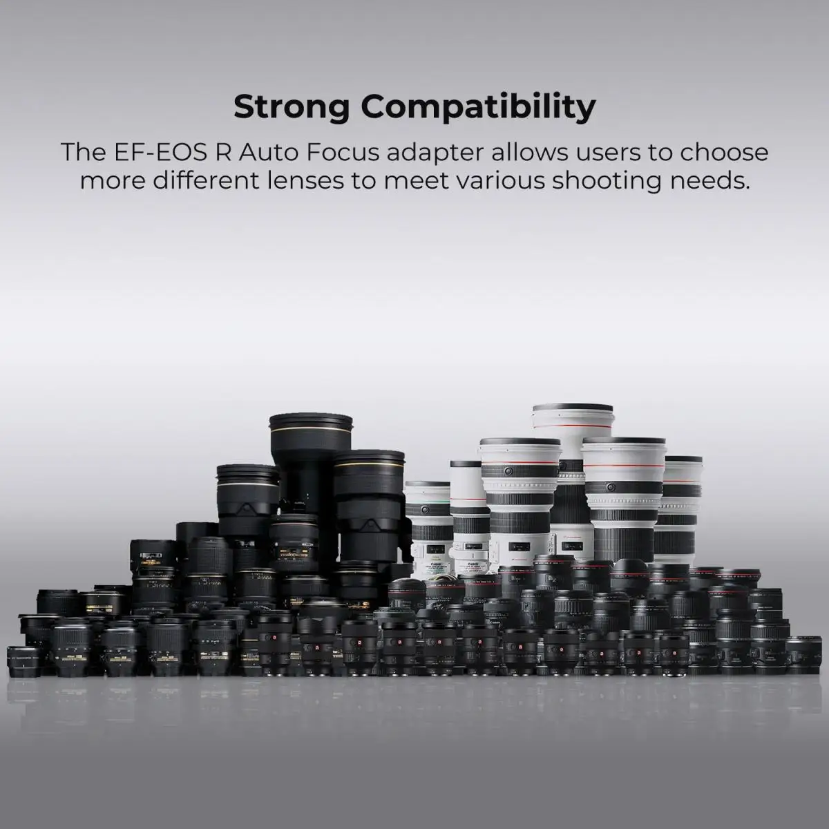 K&F Concept EF to EOS R Adapter Auto Focus Lens Mount Adapter for Canon EF EF-S Lens to Canon EOS R/RF R3 R6 R50 Mount Cameras