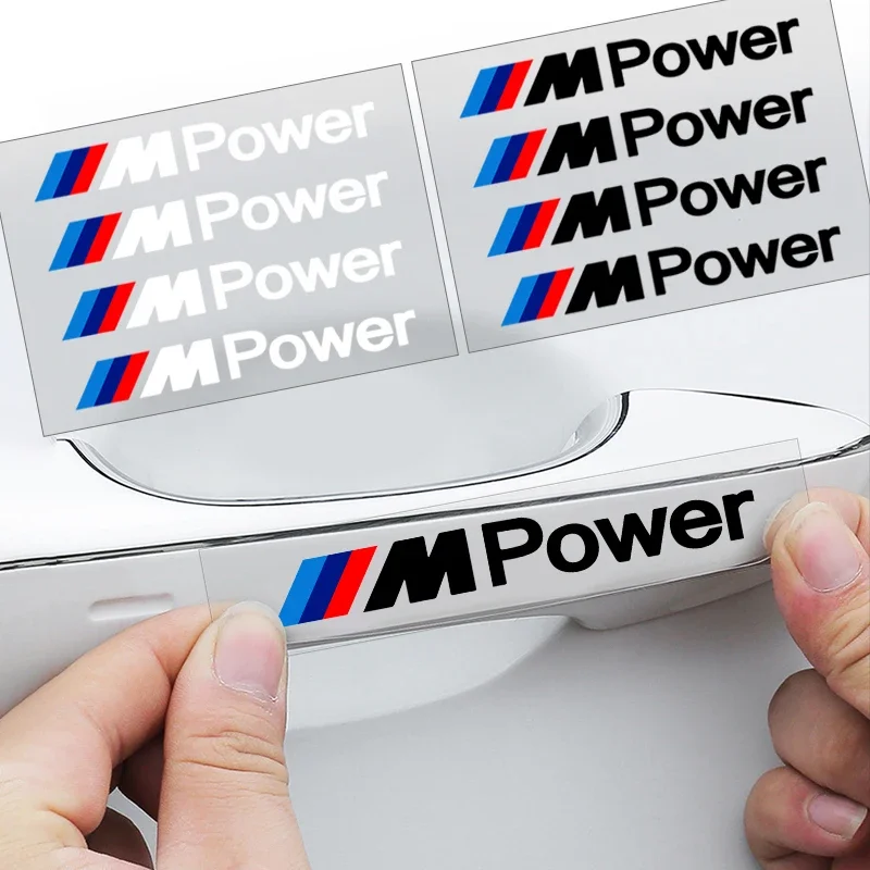 4 unid/set pegatina de puerta de coche cubierta resistente a arañazos pegatinas de manija de coche emblema para BMW M M3 M4 M5 X1 X5 X3 X7 X6 rendimiento