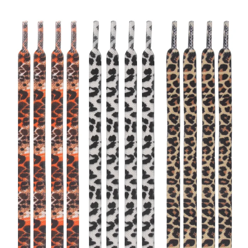 Lacci piatti classici con stampa leopardata – 1 paio per uomo e donna – Vestibilità universale per scarpe da ginnastica, stivali e scarpe da esterno