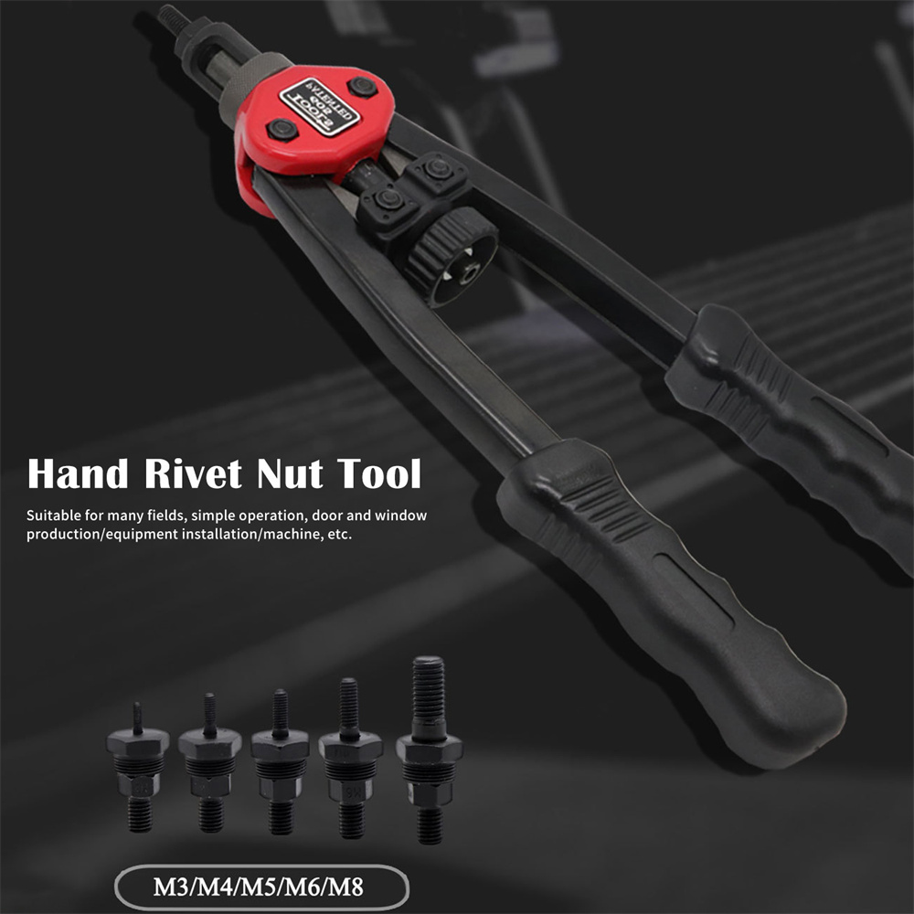 Manual Riveter Nut Tool M3-M12 Hand Blind Riveter Gun Rivet Nut Pull Cap Auto Set Rivet Nut head