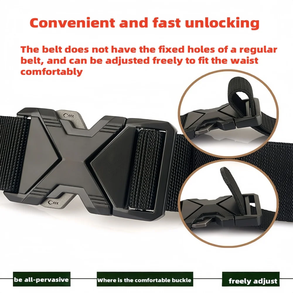 Cinturón deportivo táctico para hombre, hebilla de liberación rápida ajustable, cinturón multiusos para adiestramiento al aire libre, montañismo, regalo Ideal, 1 ud.