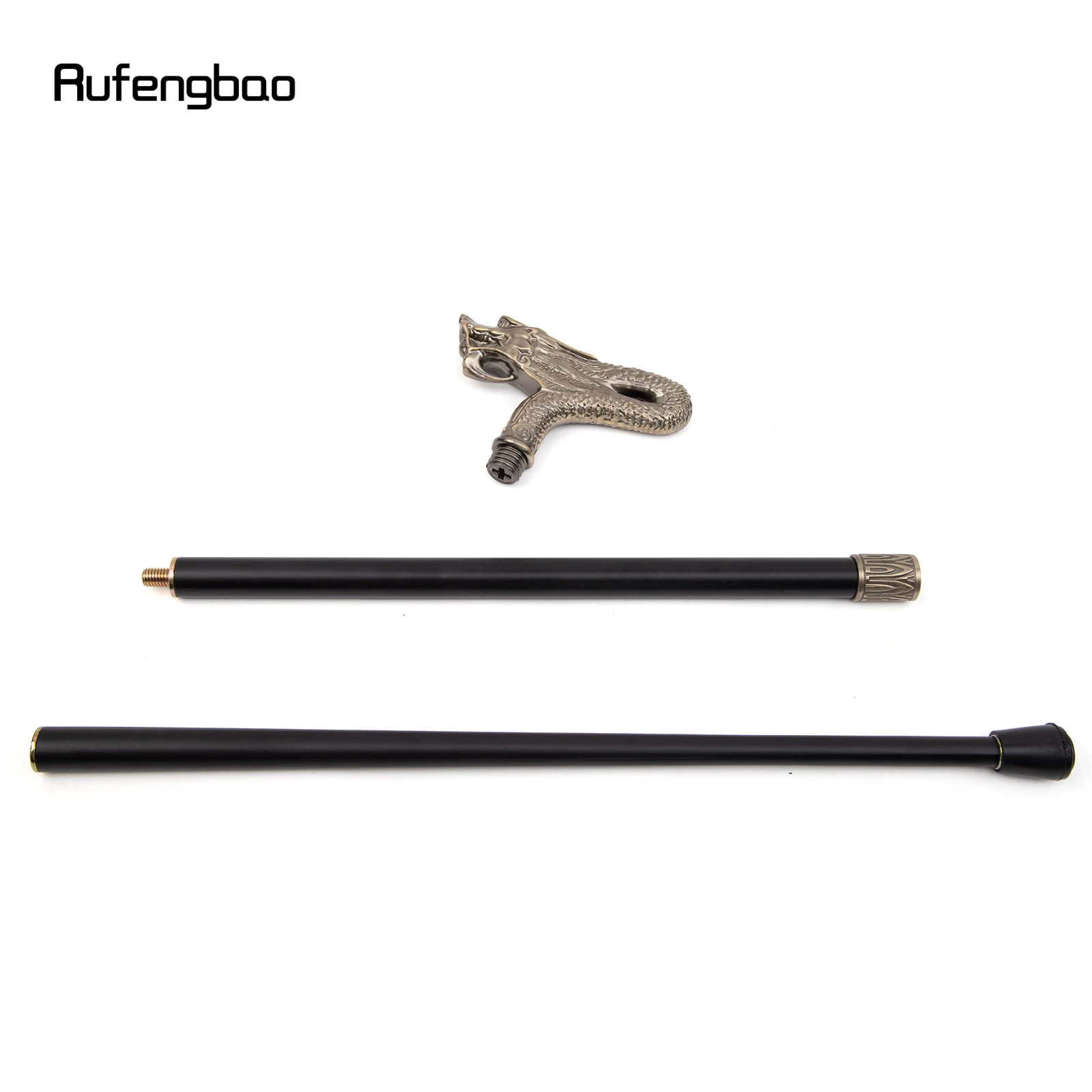 Cabeça de dragão de cobre moda bengala decorativa vara cospaly festa vintage elegante bengala crosier 92cm