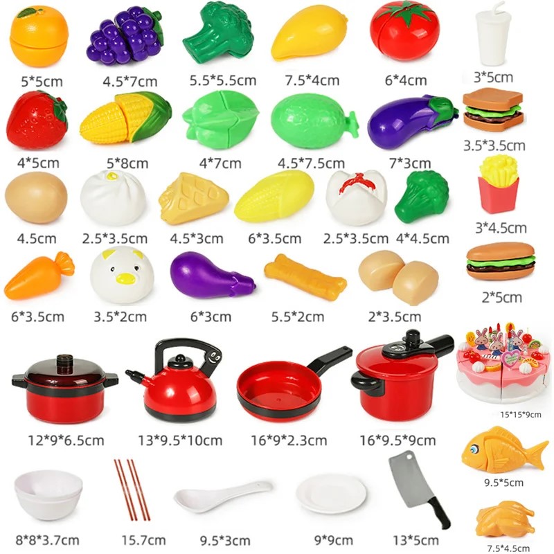 Children's Kitchen Toy Set Simulated Kitchen Cutting Music Simulated Fruit Cutting Cooking Toy Cooking Accessories Cooking Set
