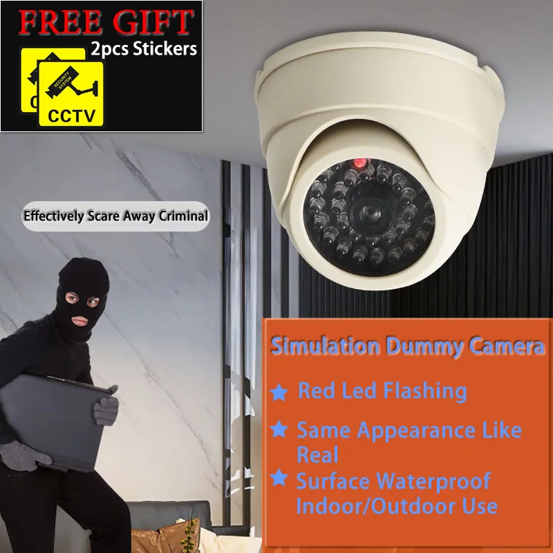Kreative Dome Dummy Kamera Blinkende Led Kunststoff Gefälschte Conch Kamera AA Batterie Simulation CCTV Überwachung Sicherheit System