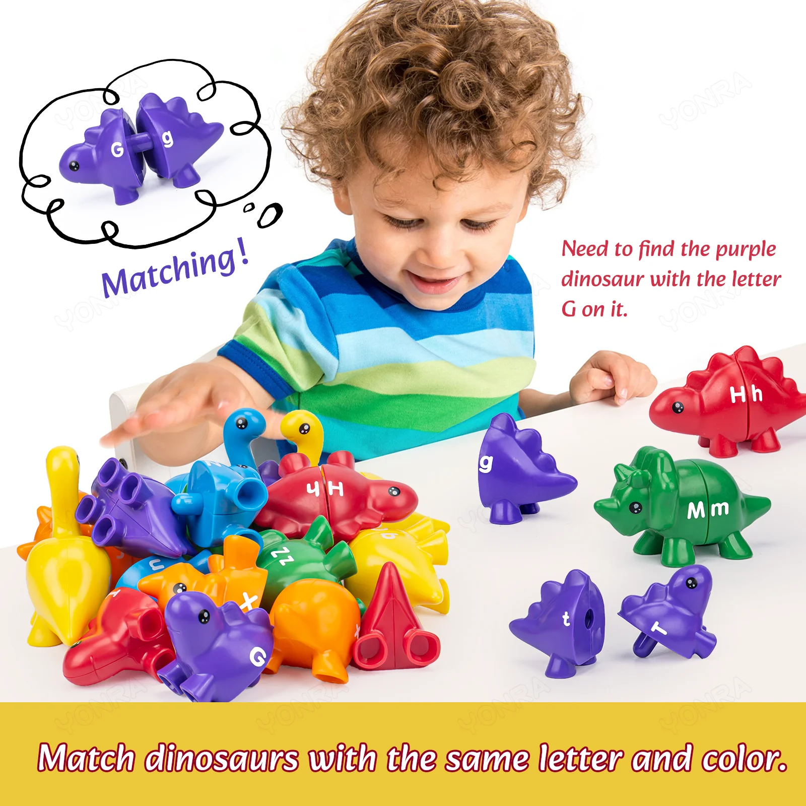 Matching Dinosaur Toy With storage bucket Montessori Toys for Kids Counting Learning Toys for Toddlers Children Development Game