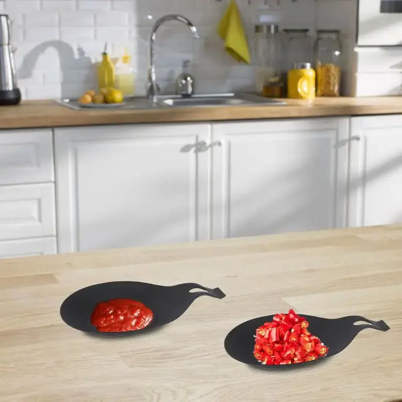 【ขายร้อน】ที่วางไม้พายที่วางช้อนซิลิโคนทนความร้อนภาชนะ Placemat ถาดเครื่องมือห้องครัว
