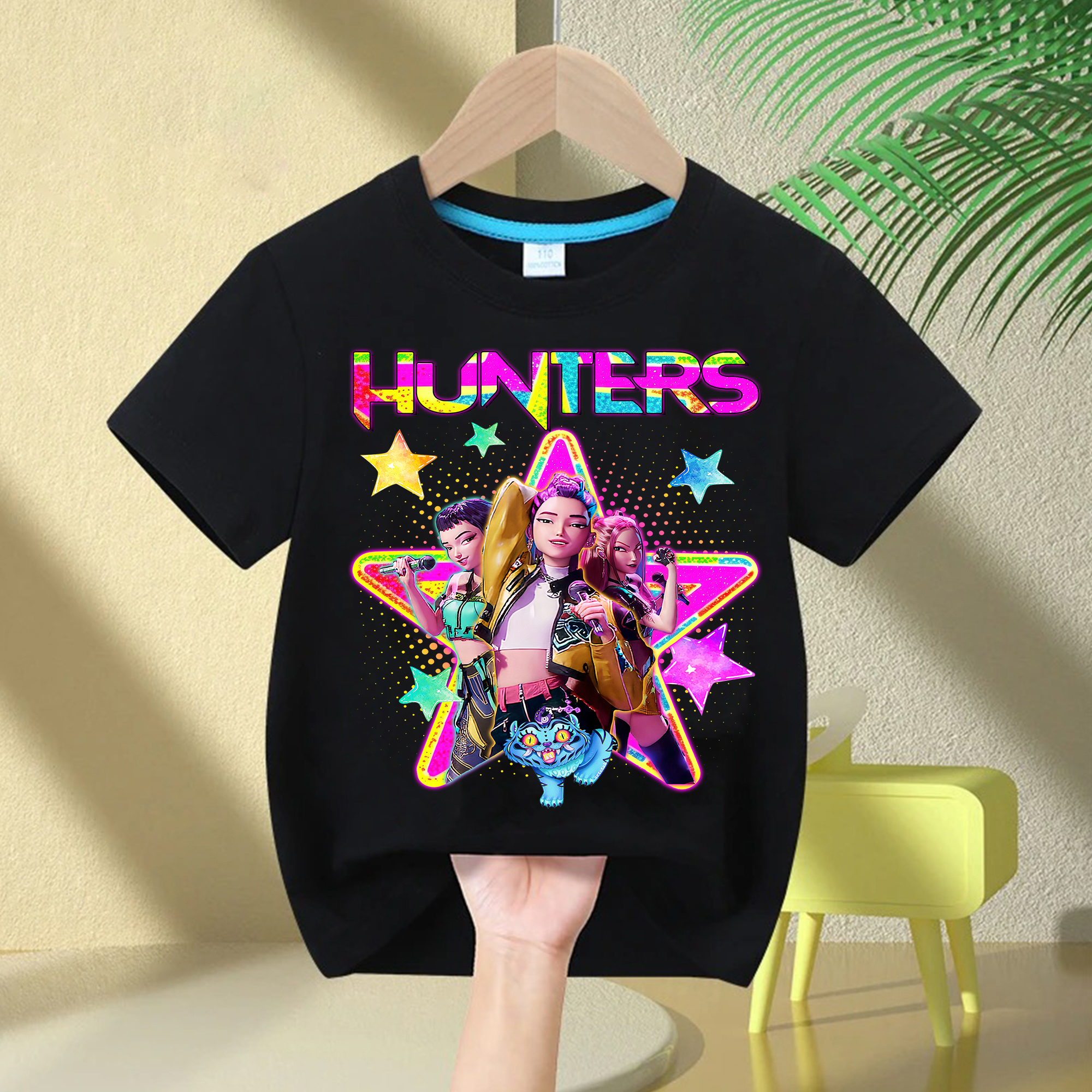 2025 película caliente de algodón suave para niñas, camiseta, ropa para niños, KPop Demon Hunters, regalos para seguidores, ropa para niños, Tops casuales de moda